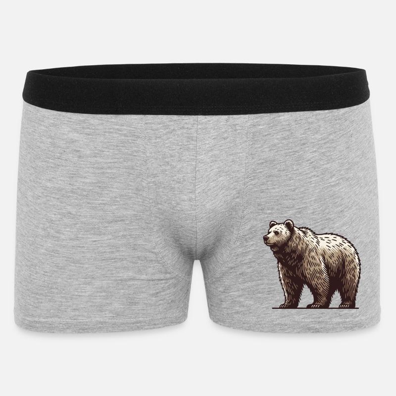 Grizzly - Männer Boxer Shorts - Grau meliert