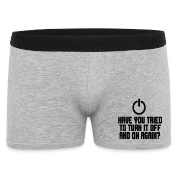 Avez-vous essayé d’éteindre et de rallumer le PC ? # - Boxer Homme - gris chiné - Devant