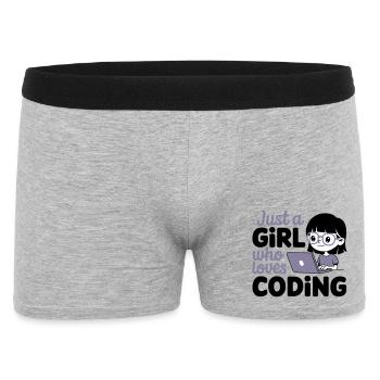 Nur ein Mädchen, das das Programmieren liebt - Männer Boxer Shorts - Grau meliert - Vorne