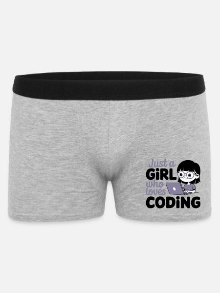 Nur ein Mädchen, das das Programmieren liebt - Männer Boxer Shorts - Grau meliert