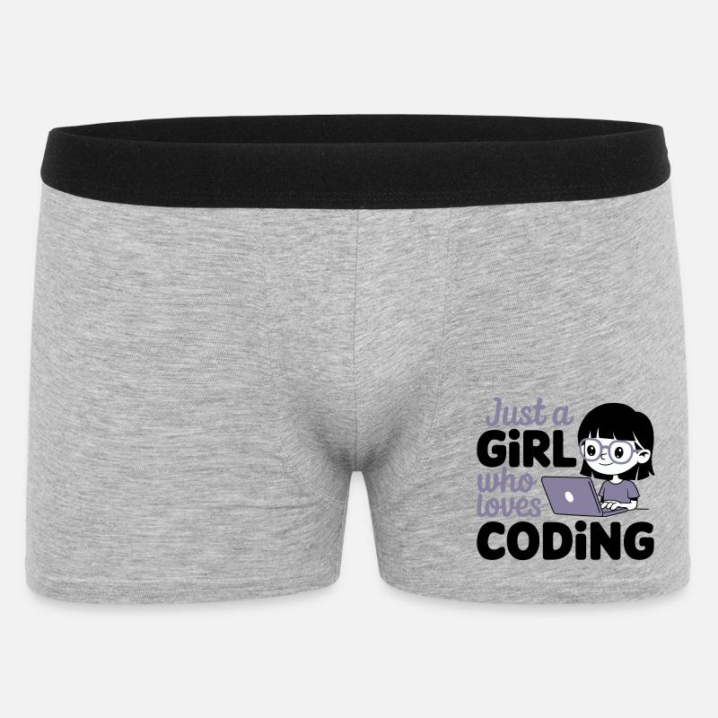 Nur ein Mädchen, das das Programmieren liebt - Männer Boxer Shorts - Grau meliert
