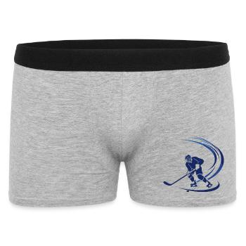 Hockey Player Drawing - Men's Boxer Shorts - heather grey - Front