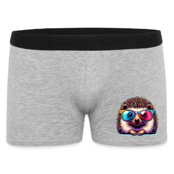 Hérisson avec lunettes de soleil - Boxer Homme - gris chiné - Devant