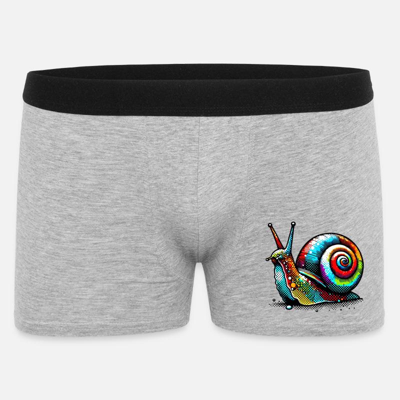 Schnecke - Männer Boxer Shorts - Grau meliert