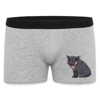 Mignon bébé hippopotame - Alarme de câlin ! - Boxer Homme - gris chiné - Devant