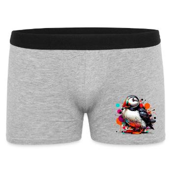 Papageitaucher - Männer Boxer Shorts - Grau meliert - Vorne