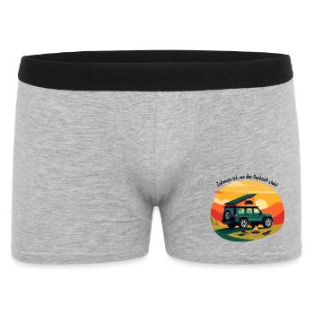 Adventurous camping car at sunset - Men's Boxer Shorts - heather grey - Front