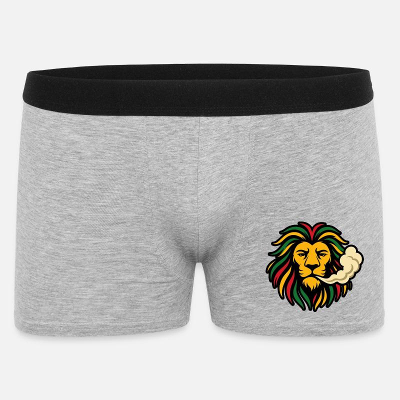 Reggae Löwe Rasta Design - Männer Boxer Shorts - Grau meliert