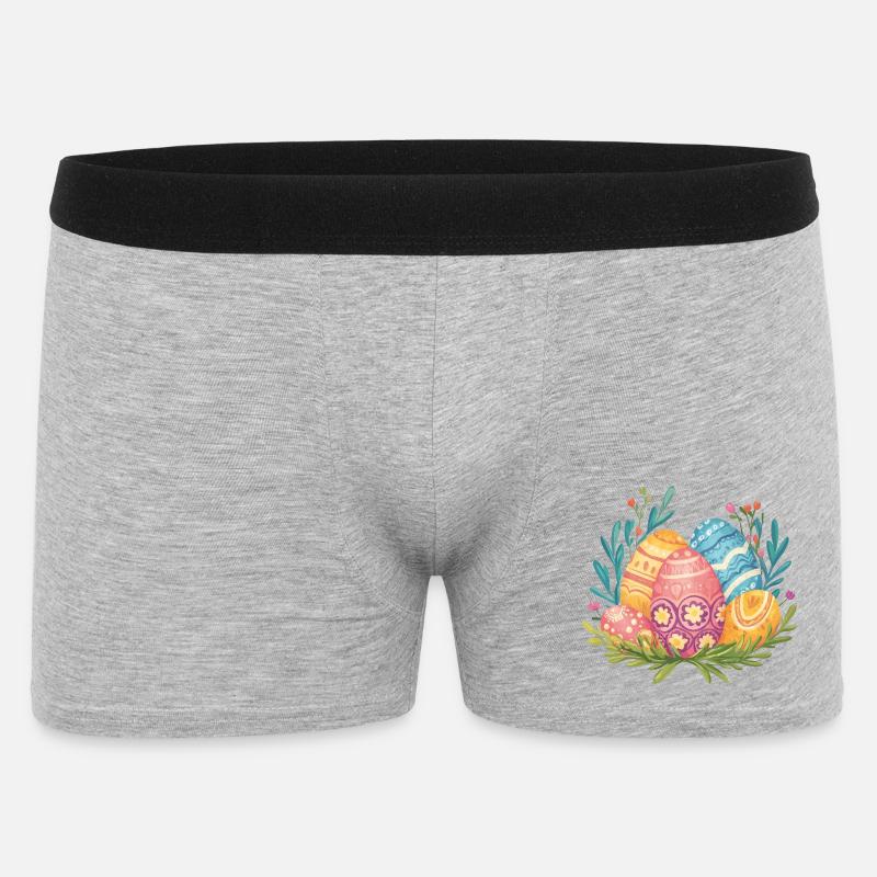 Påskeæg - Boxer Shorts til mænd - grå meleret