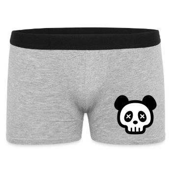 Panda Skull Skeleton - Men's Boxer Shorts - heather grey - Front