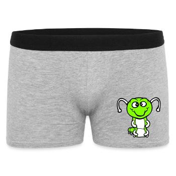 Raupe Freundlich süß lieb lächelt glücklich Comic - Männer Boxer Shorts - Grau meliert - Vorne