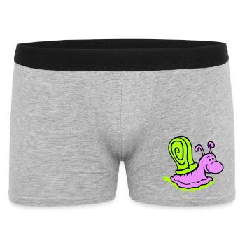 Snail Slime Trail Cute Cute Happy Cool - Men's Boxer Shorts - heather grey - Front