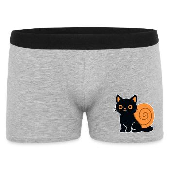 Cat silhouette in orange - Men's Boxer Shorts - heather grey - Front