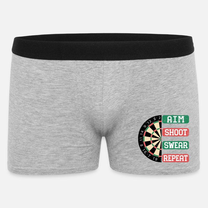 Aim Shoot Wear Repeat Dartboard Style - Männer Boxer Shorts - Grau meliert