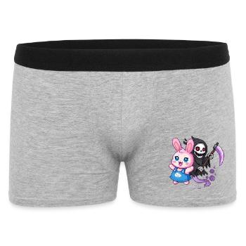 Pastel Goth Bunny Meets Grim Reaper Pixel Art - Men's Boxer Shorts - heather grey - Front