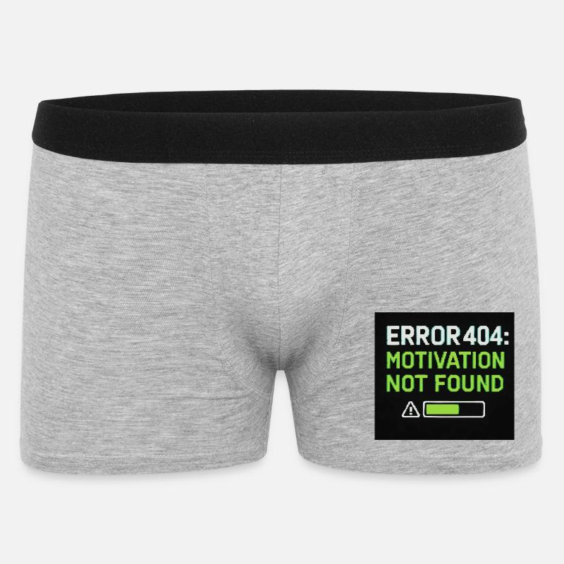 Error 404: Motivation Not Found  - Männer Boxer Shorts - Grau meliert