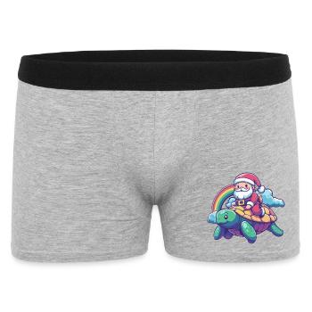 Turtle Santa Claus Christmas - Men's Boxer Shorts - heather grey - Front