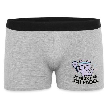 Laughing Padel Cat with Blue Headband - Men's Boxer Shorts - heather grey - Front