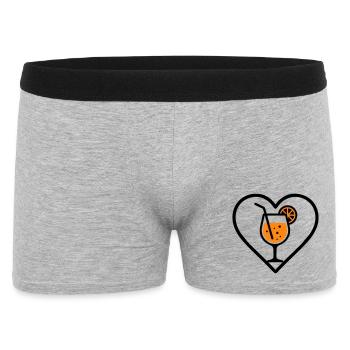 Spritz Herz Cocktail Orange Sommer Getränk - Männer Boxer Shorts - Grau meliert - Vorne