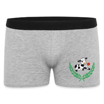 Cute calf in green laurel wreath - Men's Boxer Shorts - heather grey - Front