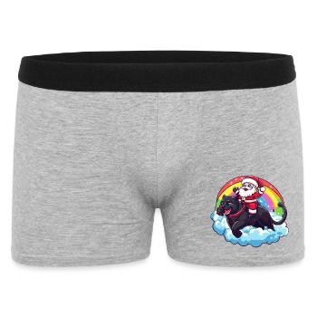 Panther Weihnachtsmann Weihnachten - Männer Boxer Shorts - Grau meliert - Vorne