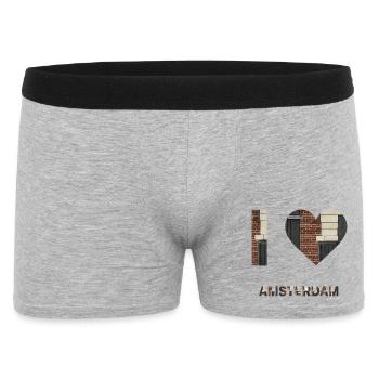 T-shirt emblème cœur en brique d’Amsterdam - Boxer Homme - gris chiné - Devant
