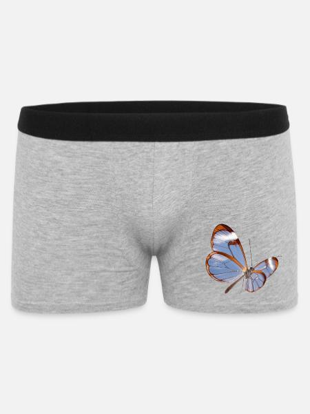 Glasswing Butterfly Transparent Design - Men's Boxer Shorts - heather grey