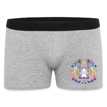 Cheerful bunny swing design - Men's Boxer Shorts - heather grey - Front