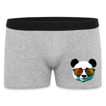 Dégradé de panda avec lunettes de soleil - Boxer Homme - gris chiné - Devant