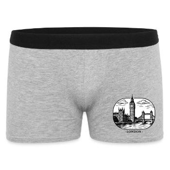 Style de la ligne de Londres : Big Ben et Tower Bridge - Boxer Homme - gris chiné - Devant