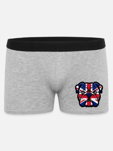 Union Jack Bulldog Portrait - Men's Boxer Shorts - heather grey
