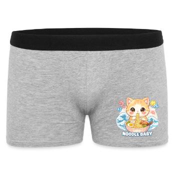 Ramen Katze Kanagawa - Männer Boxer Shorts - Grau meliert - Vorne