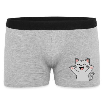 Pattes de chat heureuses Santé (griffes pointues) - Boxer Homme - gris chiné - Devant