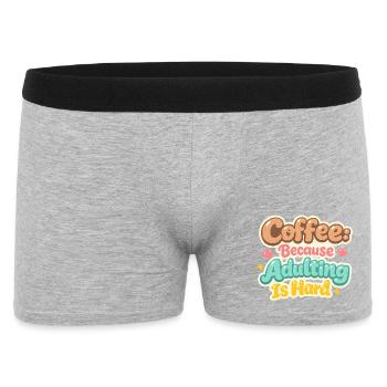 Coffee because Adulting is Hard! - Men's Boxer Shorts - heather grey - Front