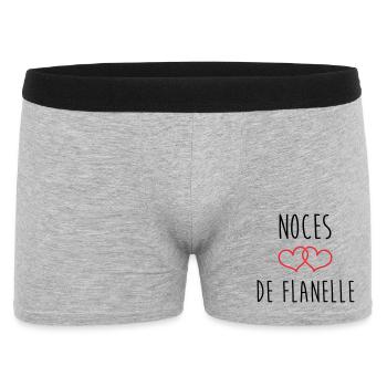 Noces de flanelle – 43 ans de mariage - Boxer Homme - gris chiné - Devant