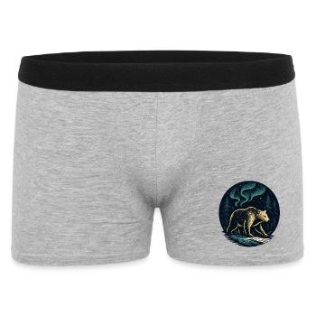 Ours aurores boréales dans la forêt nocturne - Boxer Homme - gris chiné - Devant