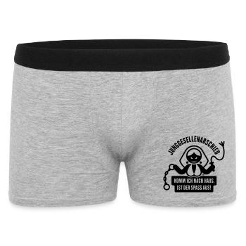 Junggesellenabschied – Komm Ich Nach Haus … (JGA) - Männer Boxer Shorts - Grau meliert - Vorne
