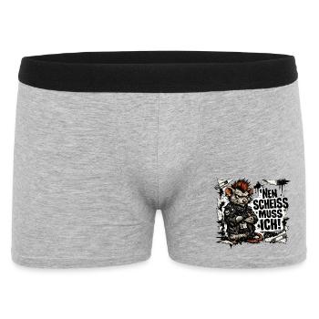 Ratte nen Scheiss muss ich frecher Spruch - Männer Boxer Shorts - Grau meliert - Vorne