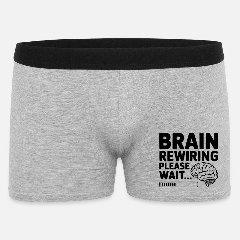 Gehirn-Neuverdrahtung Bitte warten Sie... - Männer Boxer Shorts - Grau meliert