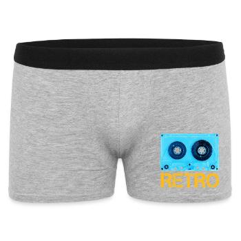 Tape in retro look vintage and cassette design - Men's Boxer Shorts - heather grey - Front