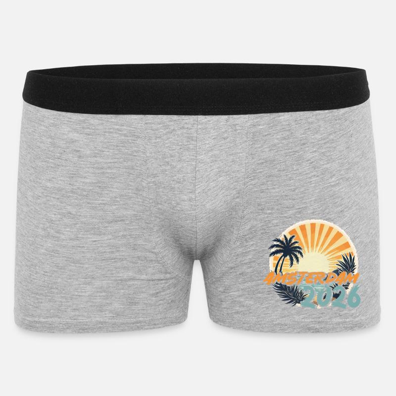 Amsterdam 2026 - Männer Boxer Shorts - Grau meliert