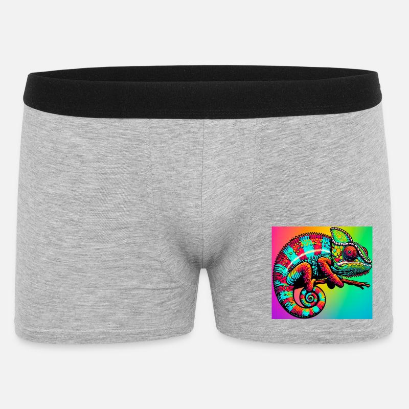 Chamäleon - Männer Boxer Shorts - Grau meliert