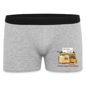 Blätter weiter um - Männer Boxer Shorts - Grau meliert - Vorne