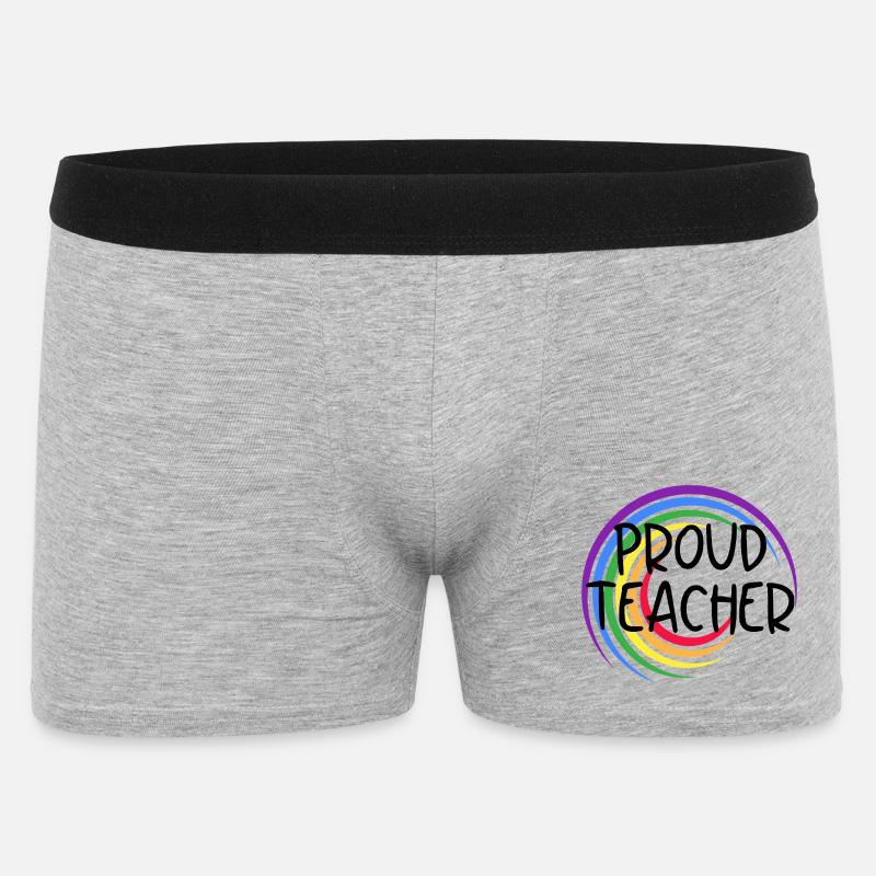 Stolzer Lehrer LGBTQ Pride Regenbogendesign - Männer Boxer Shorts - Grau meliert