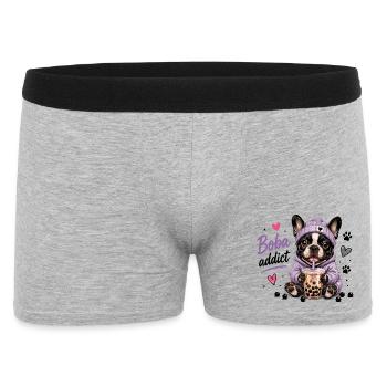 Boba Addict French Bulldog Bubble Tea - Men's Boxer Shorts - heather grey - Front