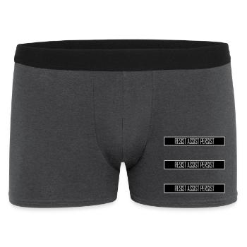 Resist Assist Persist Aktivismus Motivation Logo - Männer Boxer Shorts - Anthrazit - Vorne