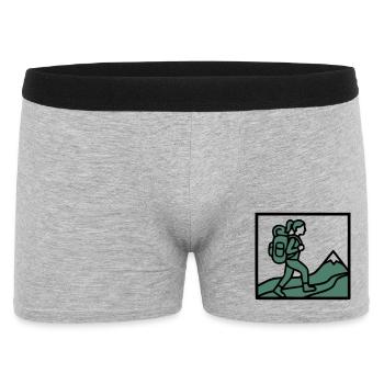 Hiker Backpack Mountains Hiking Women Wanderlust - Men's Boxer Shorts - heather grey - Front