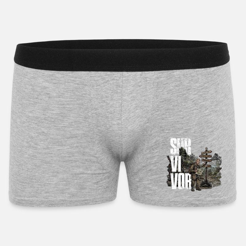 Survivor - Männer Boxer Shorts - Grau meliert