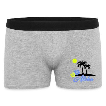 Aloha Hibiscus Neon Script - Men's Boxer Shorts - heather grey - Front