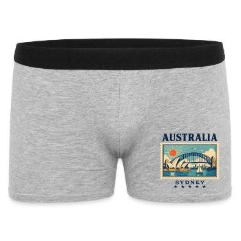 Sydney Hafenzauber als Reisemarke - Männer Boxer Shorts - Grau meliert - Vorne